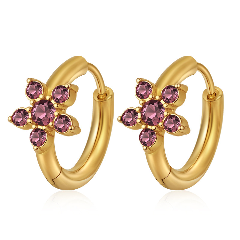 Ms-783 small golden pink purple diamond