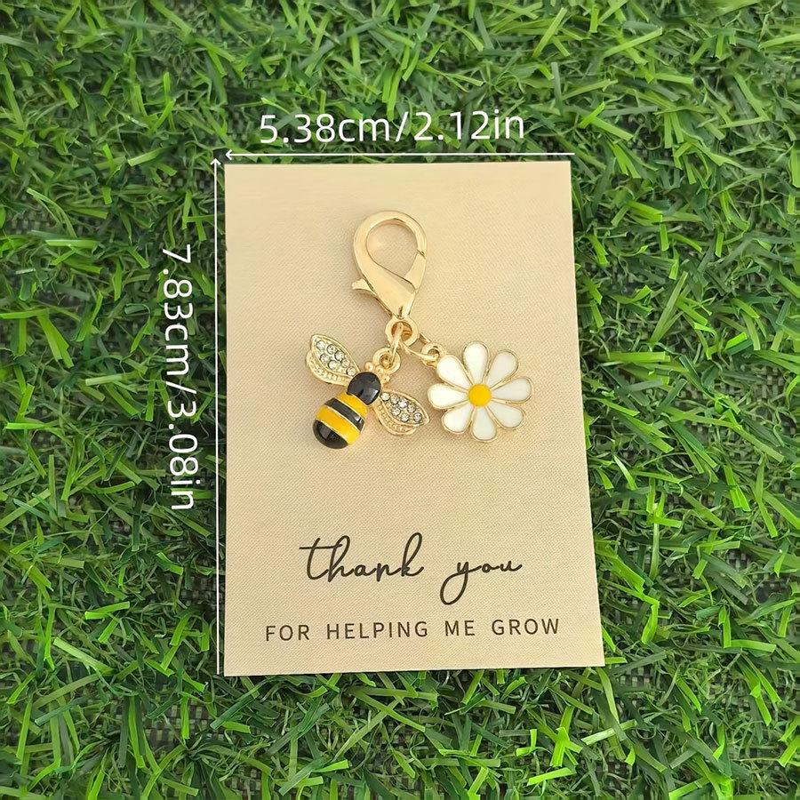 Thank you card little bee [white flower]