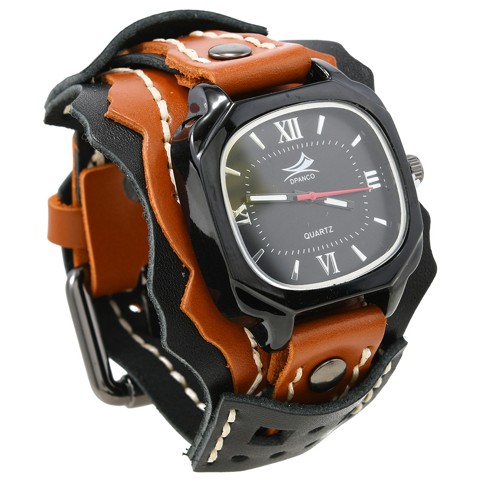 Black leather light brown leather
