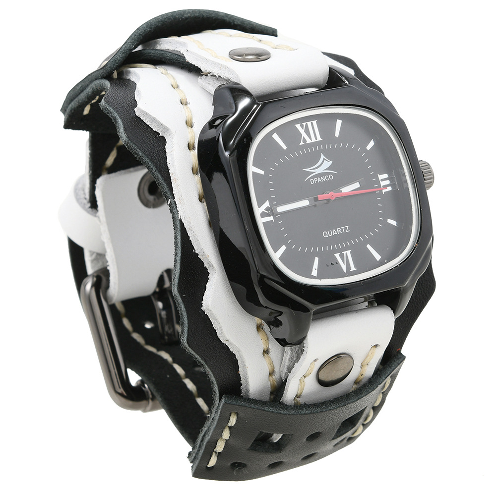 Black leather white leather