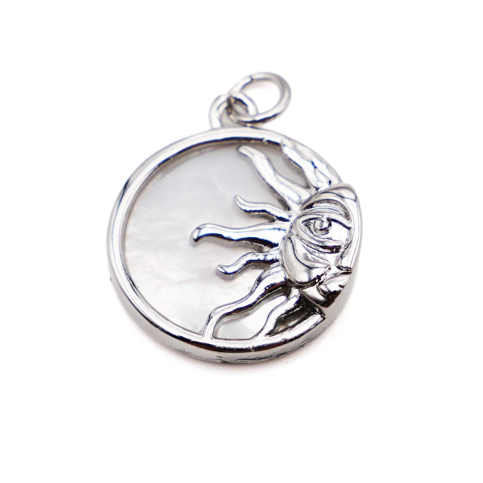W5682 sun smiley-white gold