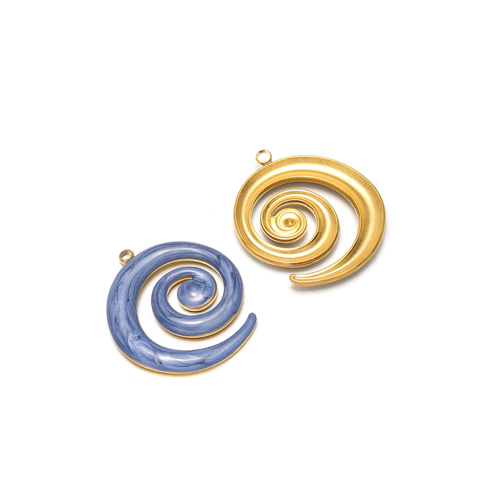 30*26mm golden left-hand mosquito coil with oil dripping on one side, 1.9mm single hole inside, dark blue