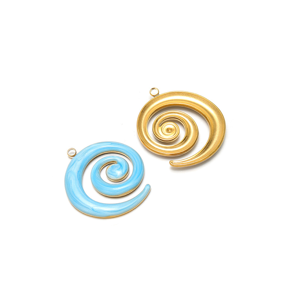 30*26mm golden left-hand mosquito coil with oil dripping on one side, 1.9mm single hole inside, sky blue