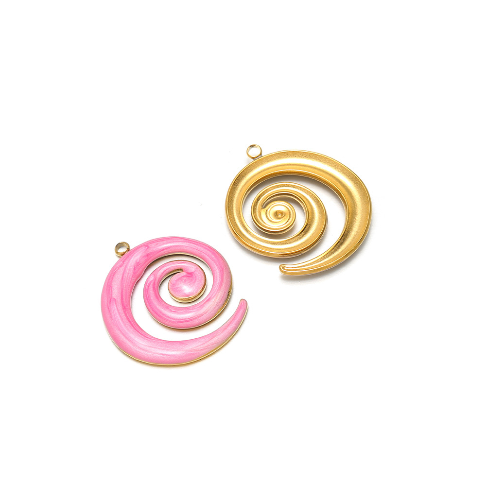 30*26mm golden left-hand mosquito coil with oil dripping on one side, 1.9mm single hole inside, rose pink