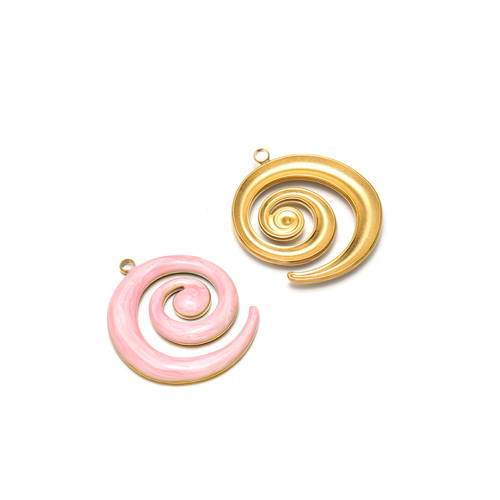 30*26mm golden left-hand mosquito coil with oil dripping on one side, 1.9mm single hole inside, light pink