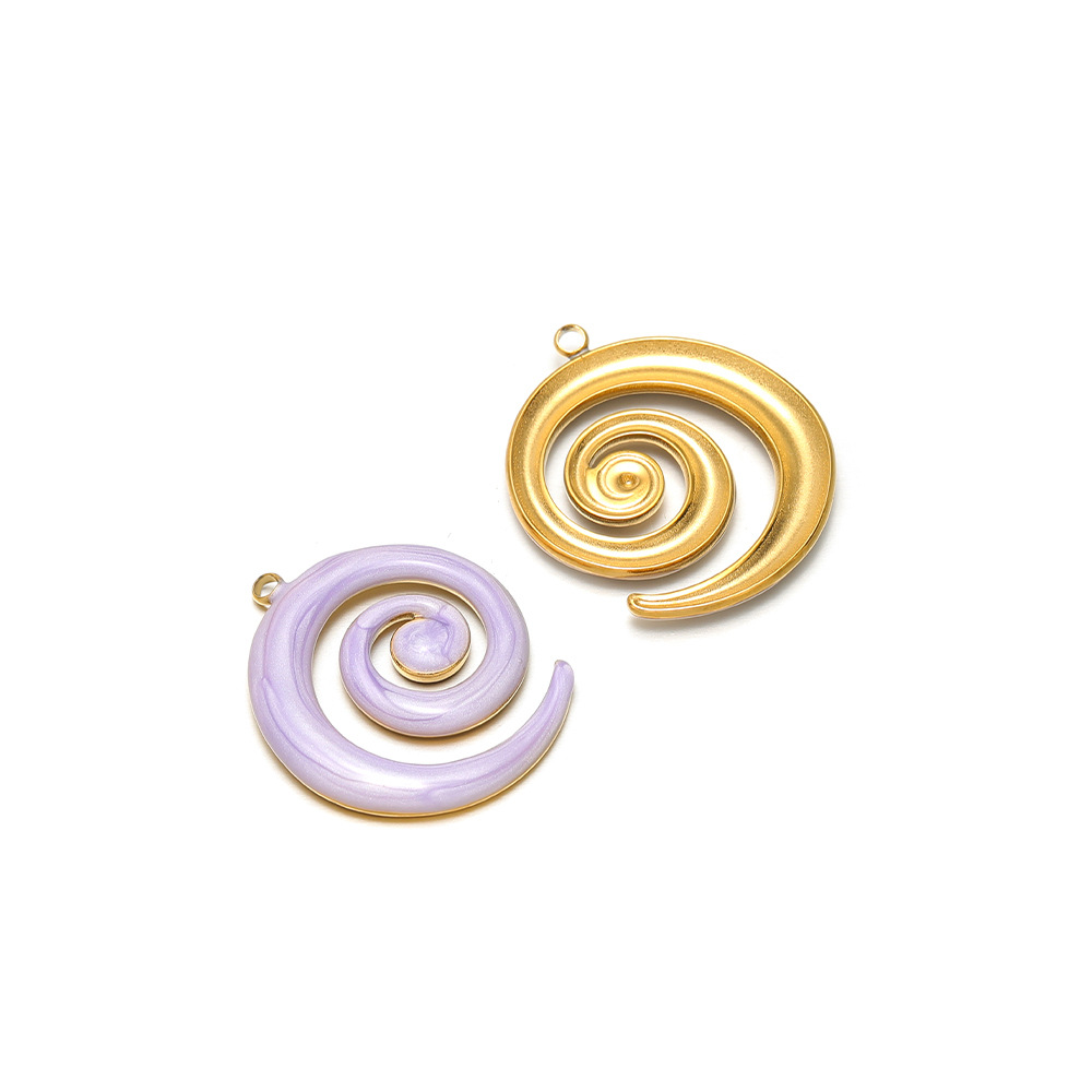 30*26mm golden left-hand mosquito coil with oil dripping on one side, 1.9mm single hole inside, light purple