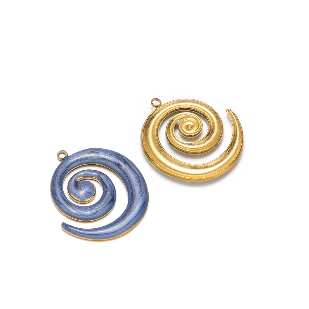 30*26mm golden right-hand mosquito coil with oil dripping on one side, 1.9mm single hole inside, dark blue