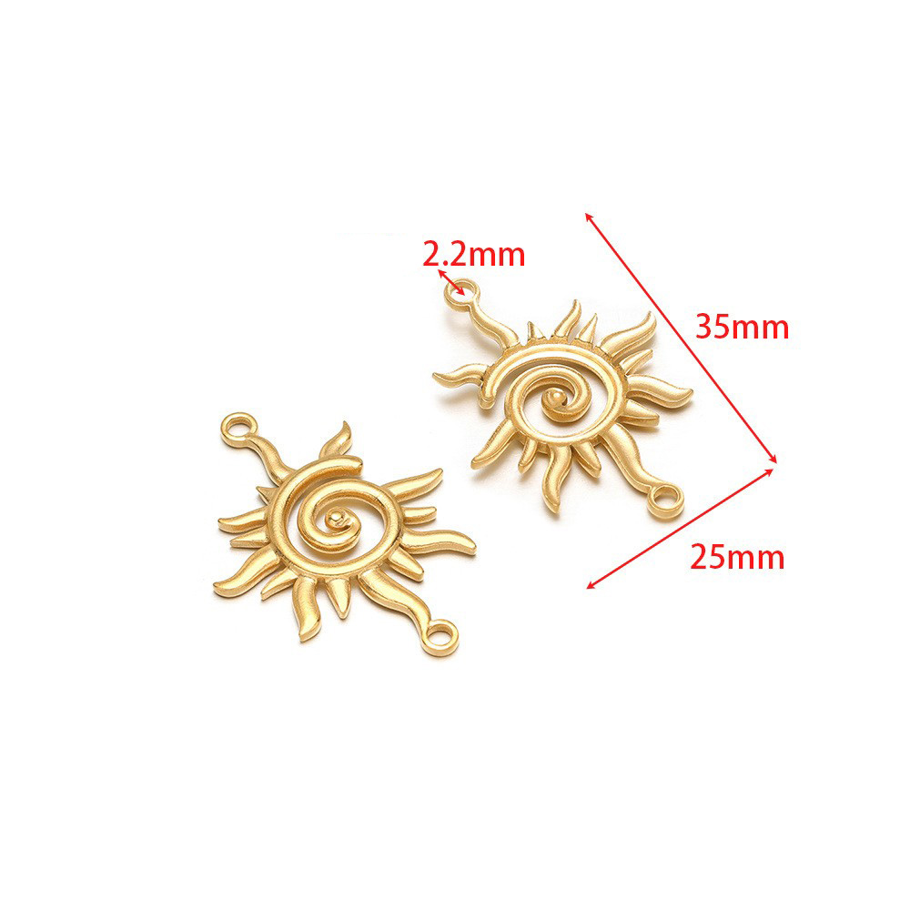 35*25mm hydraulic hollow sun, 2.2mm double hanging inside, gold