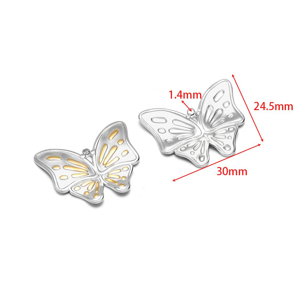 24.5*30mm gold butterfly, 1.4mm single hole inside