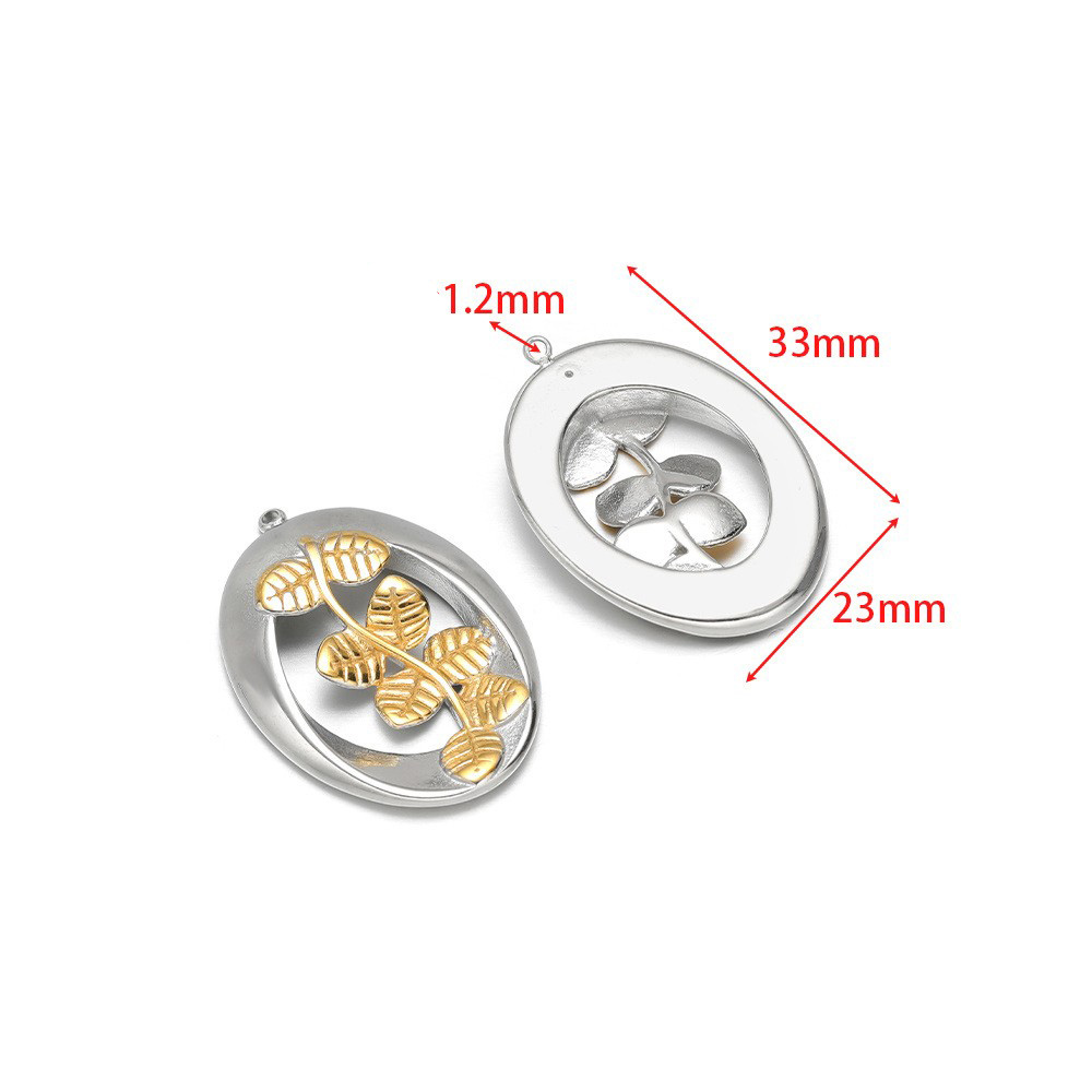 33*23mm gold oval leaves, 1.2mm single hole inside