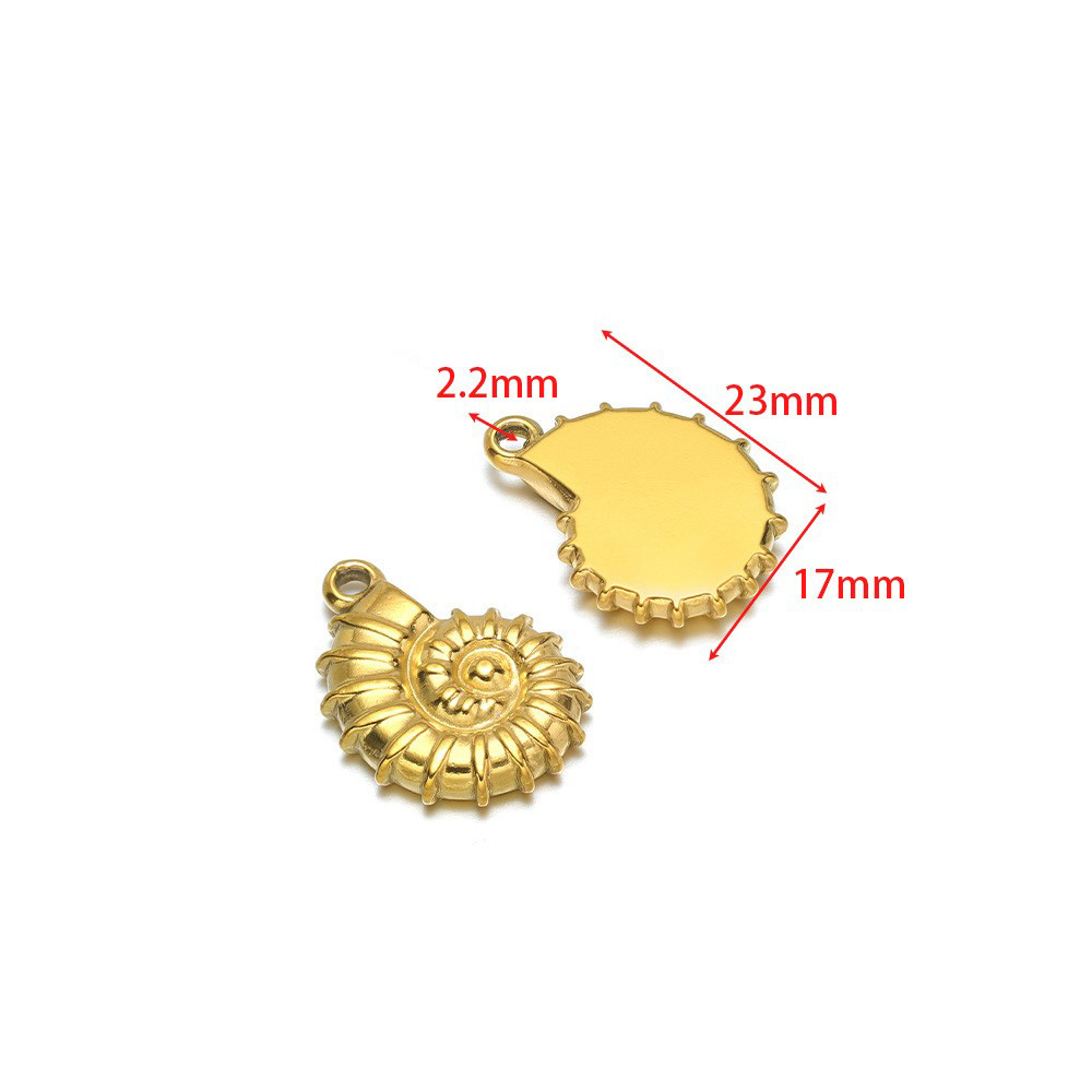 23*17mm hydraulic conch, 2.2mm single hole inside, gold