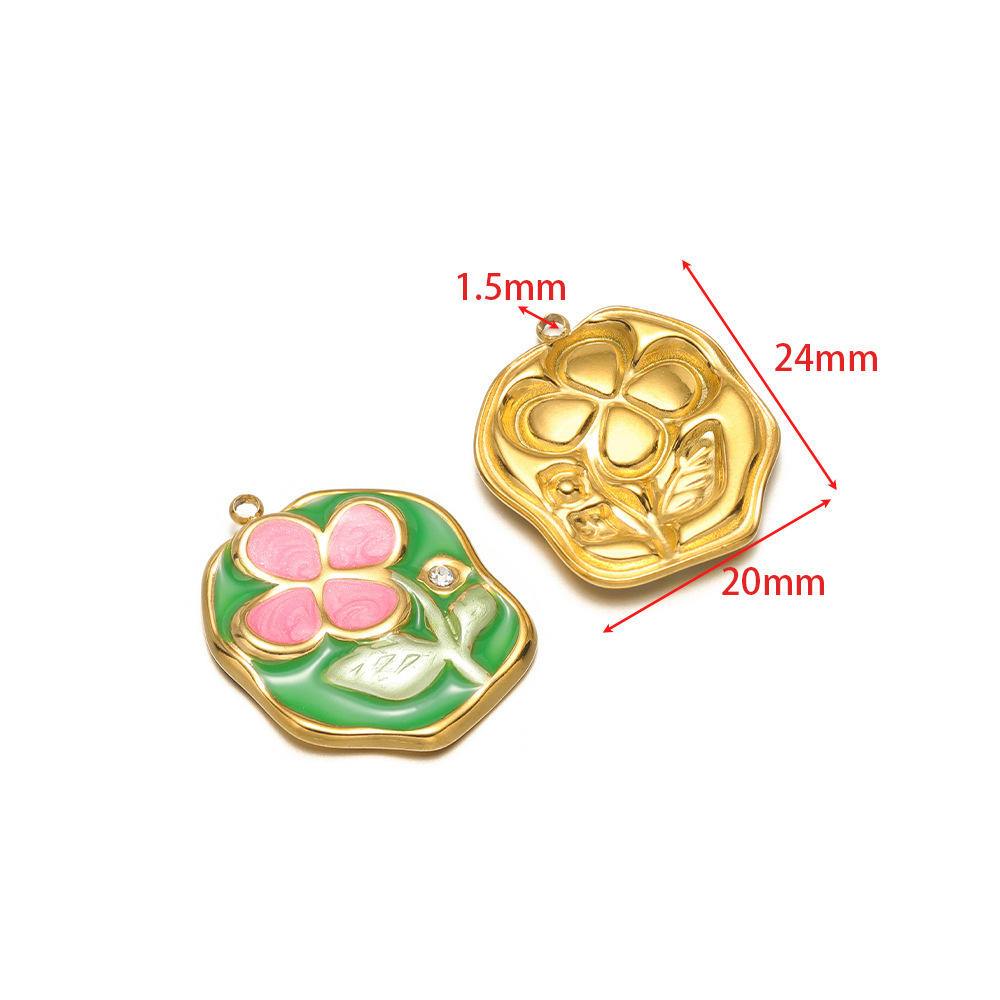 24*20mm pink green