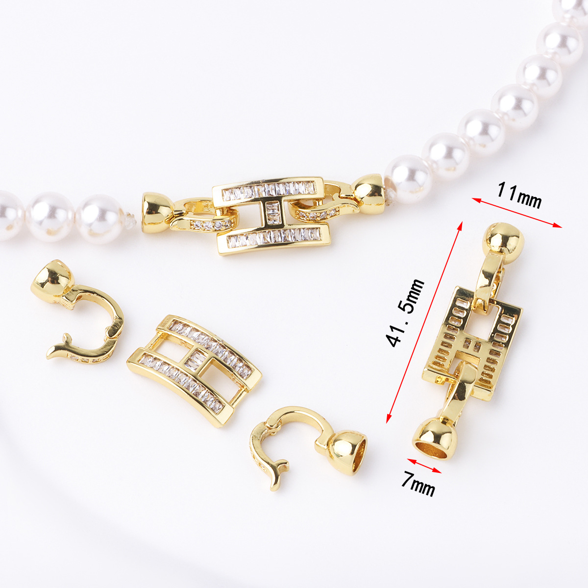 Gold large h connecting buckle set