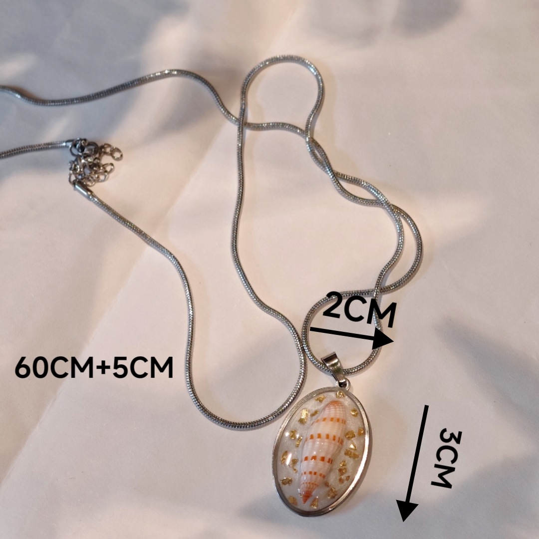 Oval pendant chain length 60cm 5cm