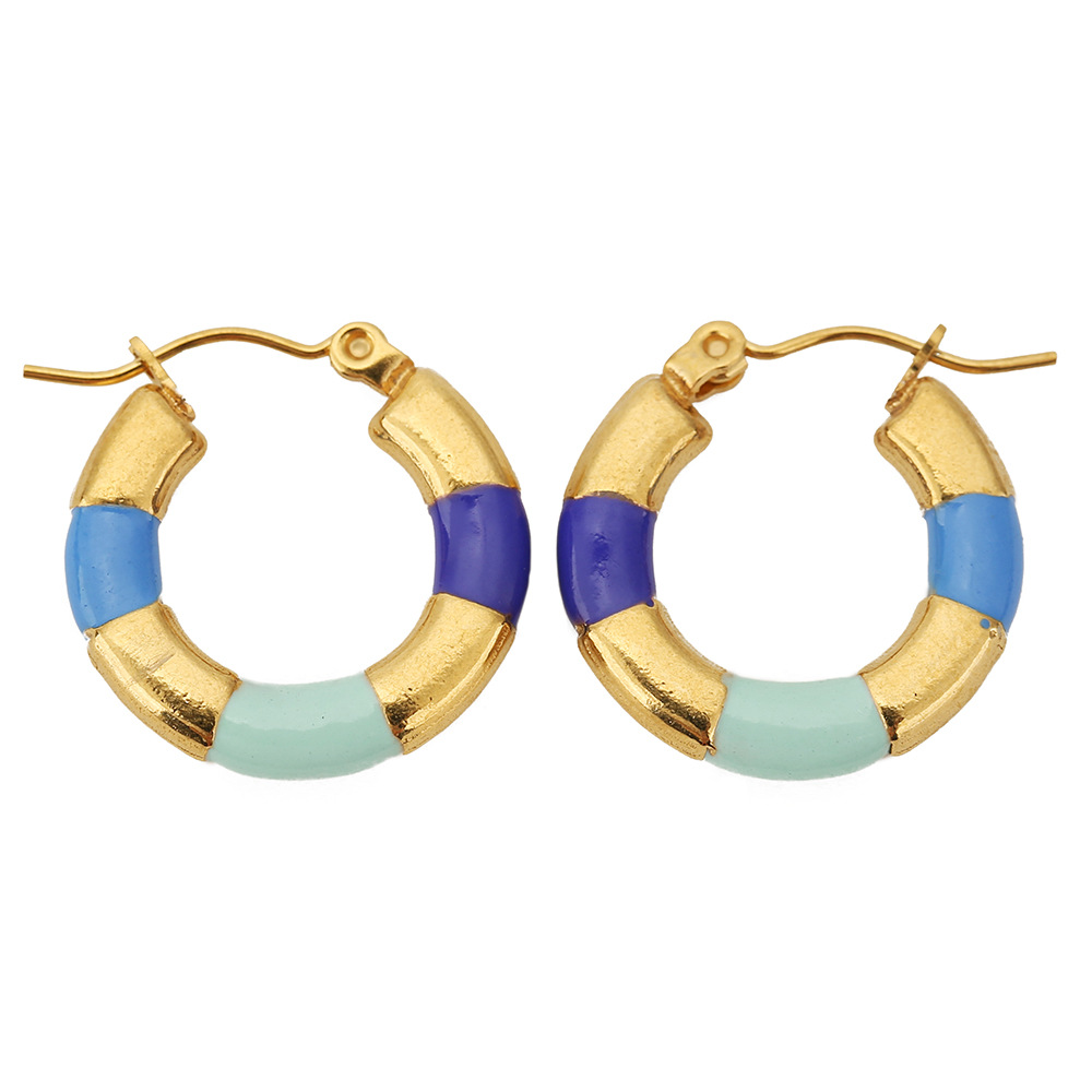 Three-color drop earrings sapphire blue light blue sky blue