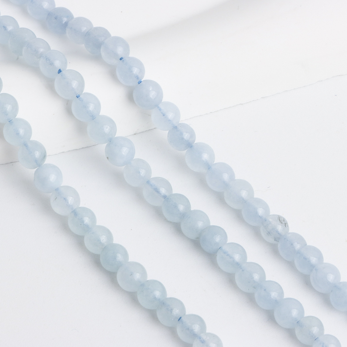 4mm aquamarine ball beads gray style