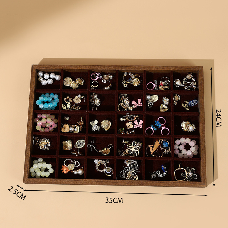 30 grid plate (black walnut grain with red interior)