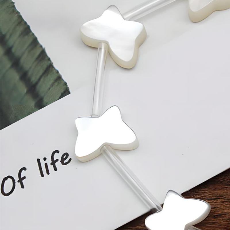 6*9mm white shell straight hole butterfly