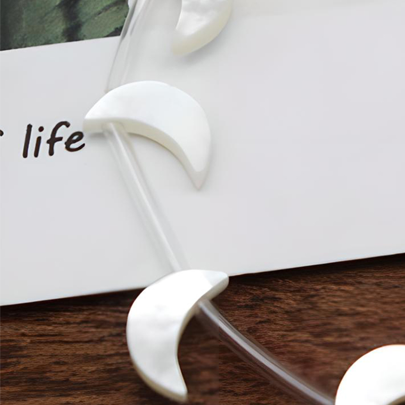 6*8mm white shell side hole moon