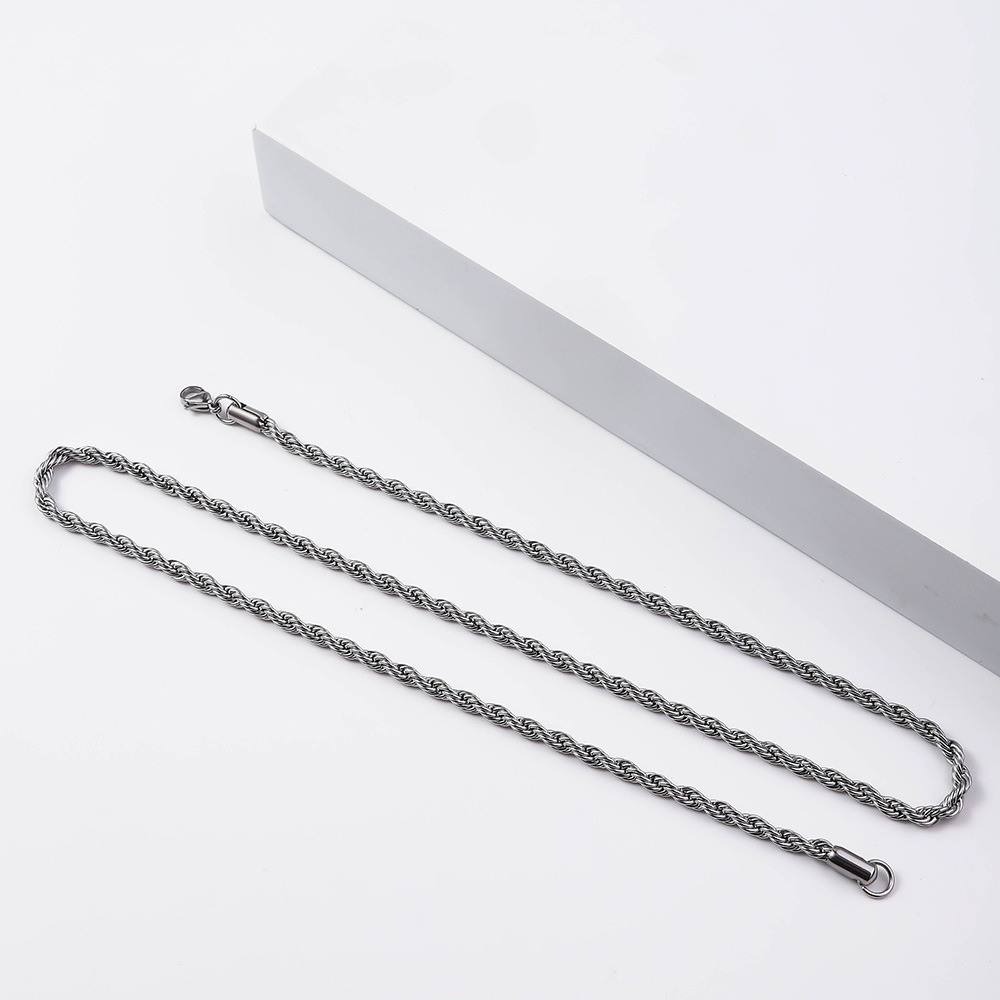 Steel color twist chain [4mm wide]