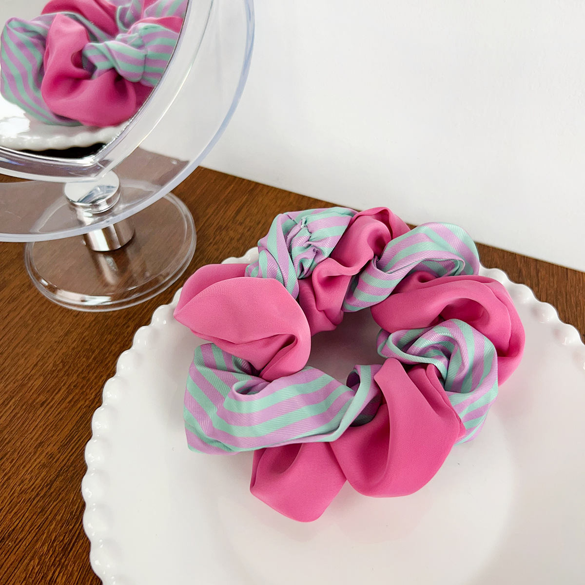 rose red double hair ring