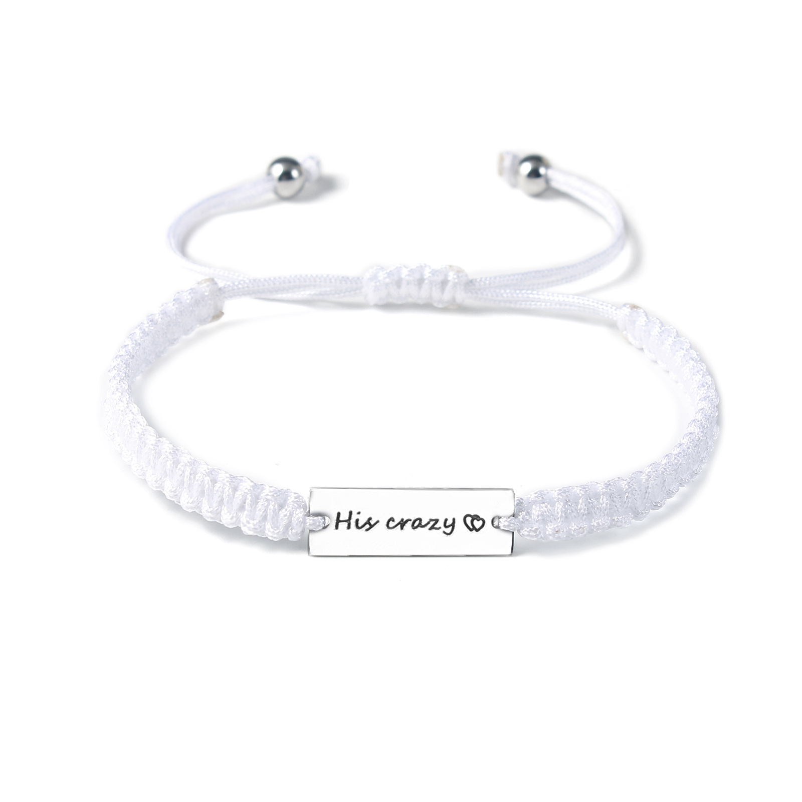'His crazy' white woven women's hand rope