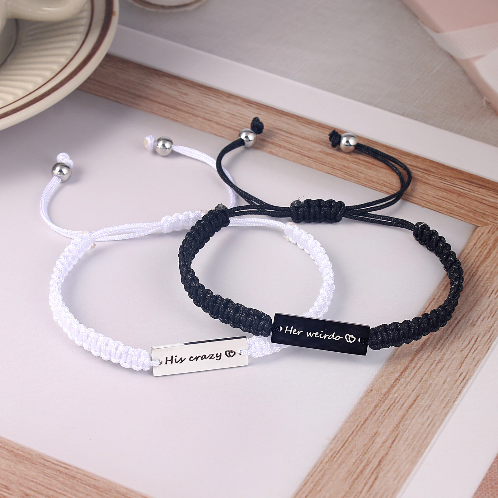 'weirda crazy' couple braided hand rope pair