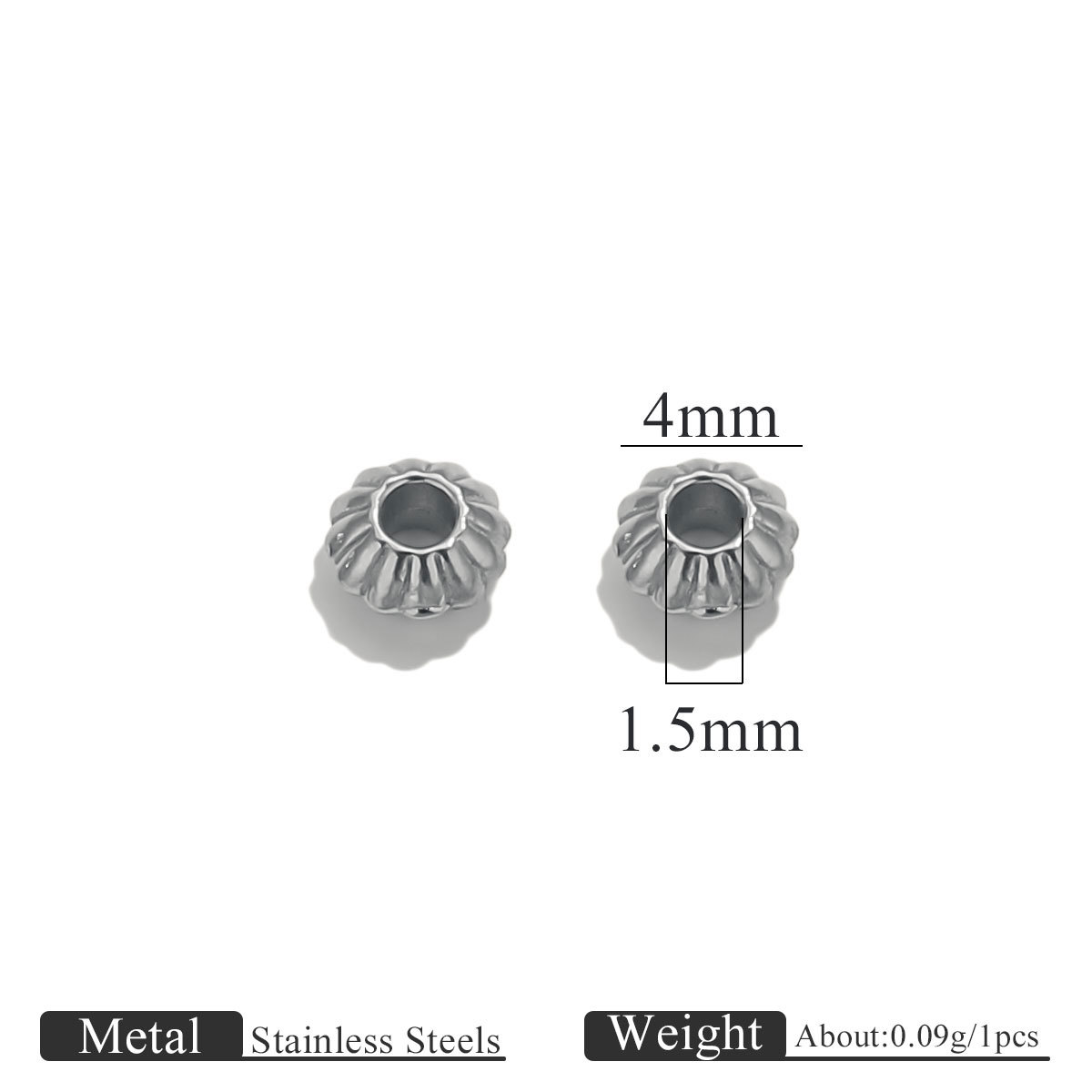 Steel color beads-4mm