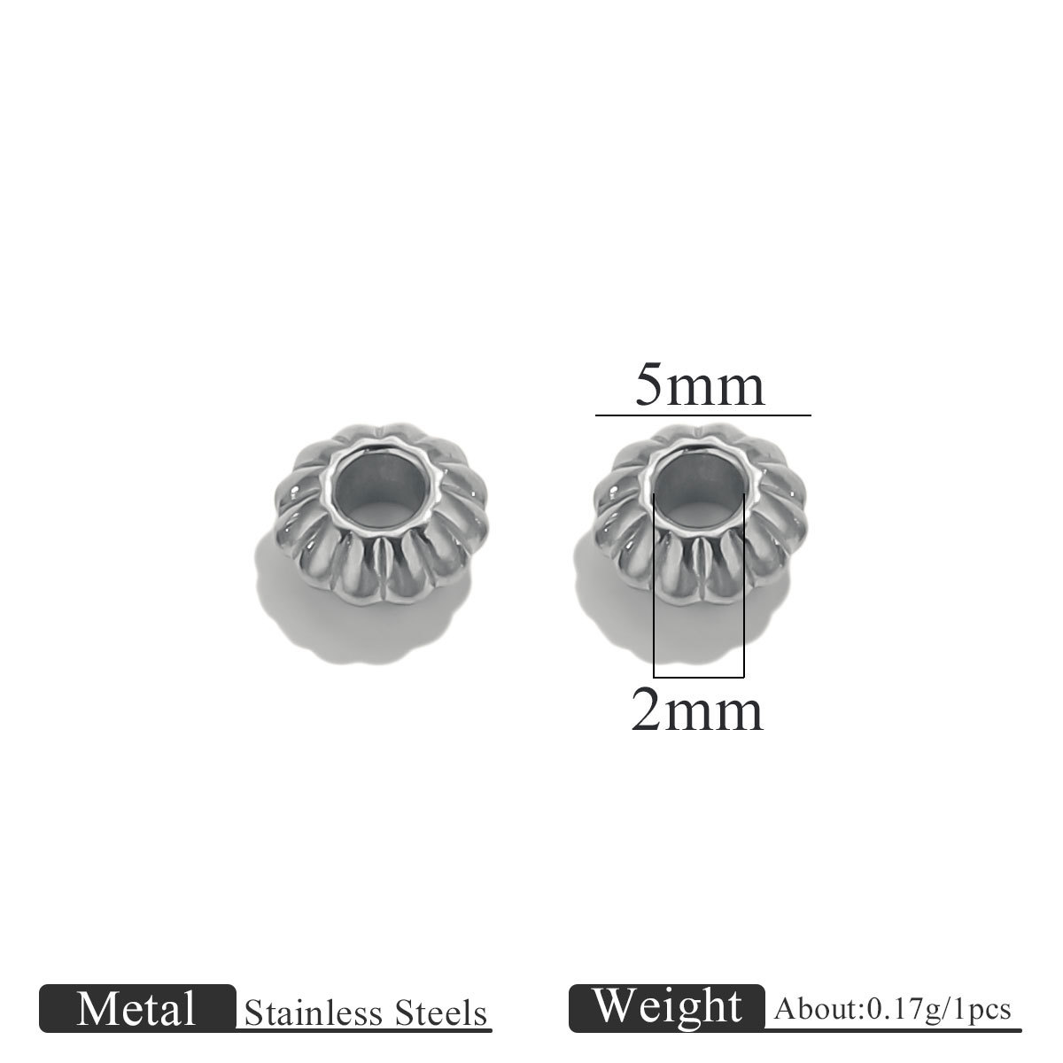 Steel color beads-5mm