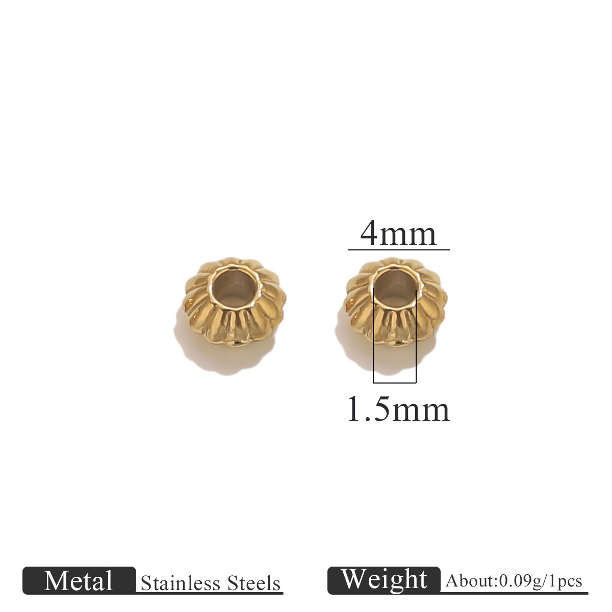 Gold beads-4mm