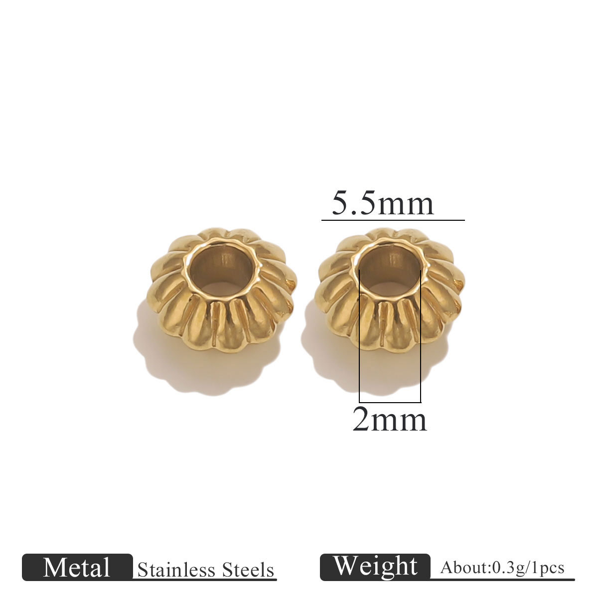 Gold beads-5.5mm