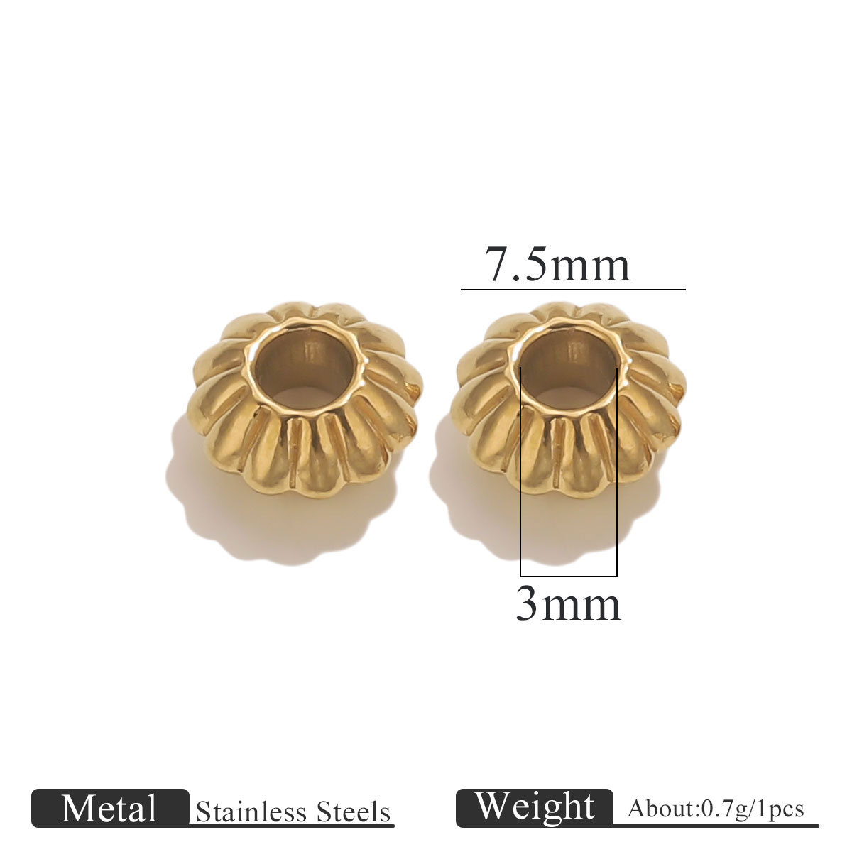 Gold beads-7.5mm