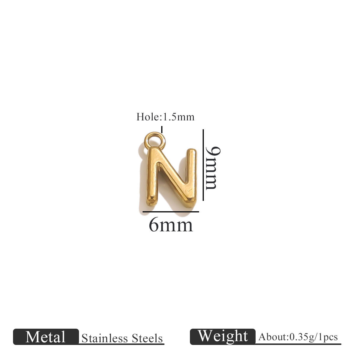 Gold circled letter-n