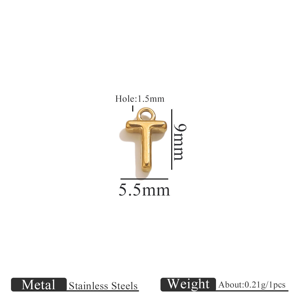 Gold circled letter-t