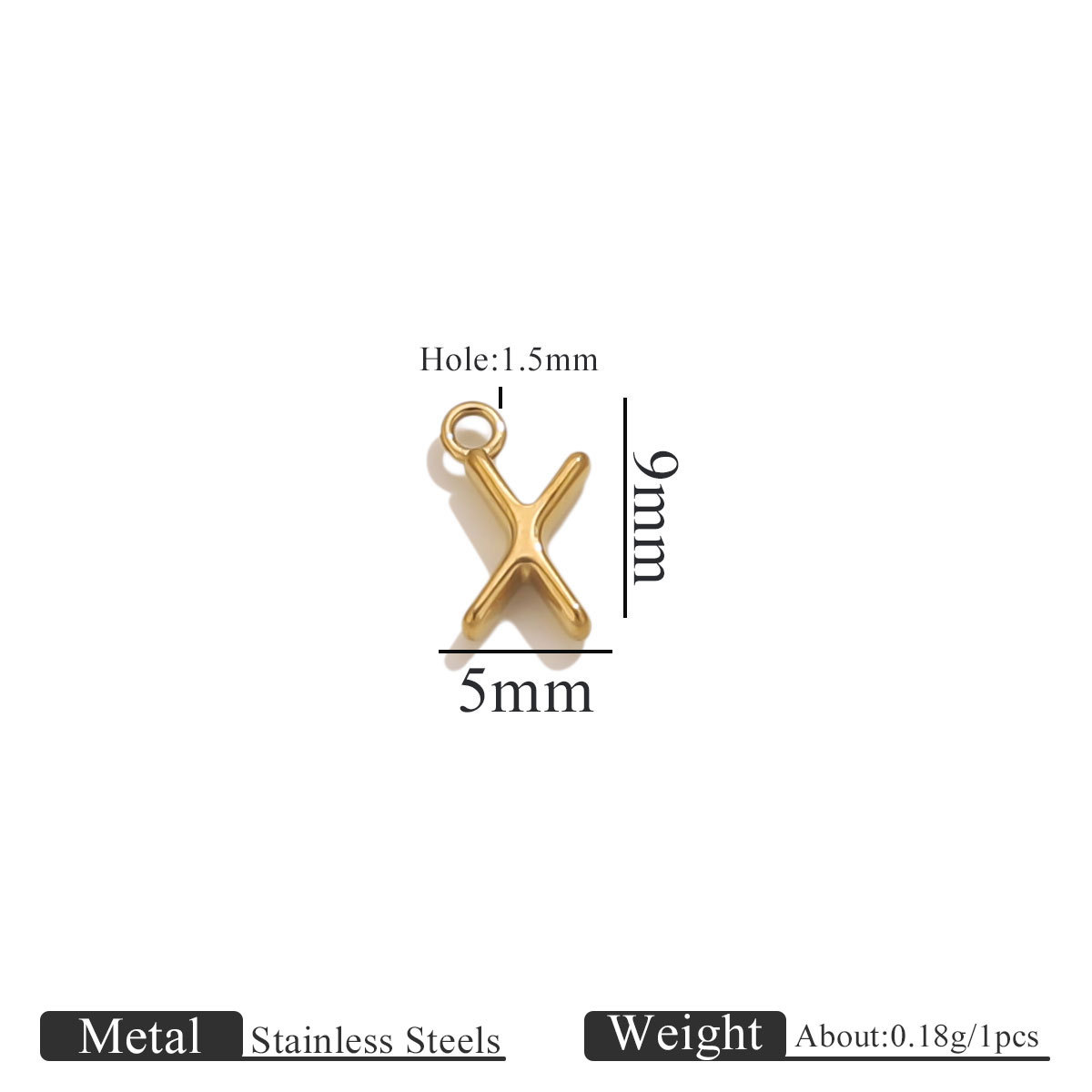 Gold circled letters-x