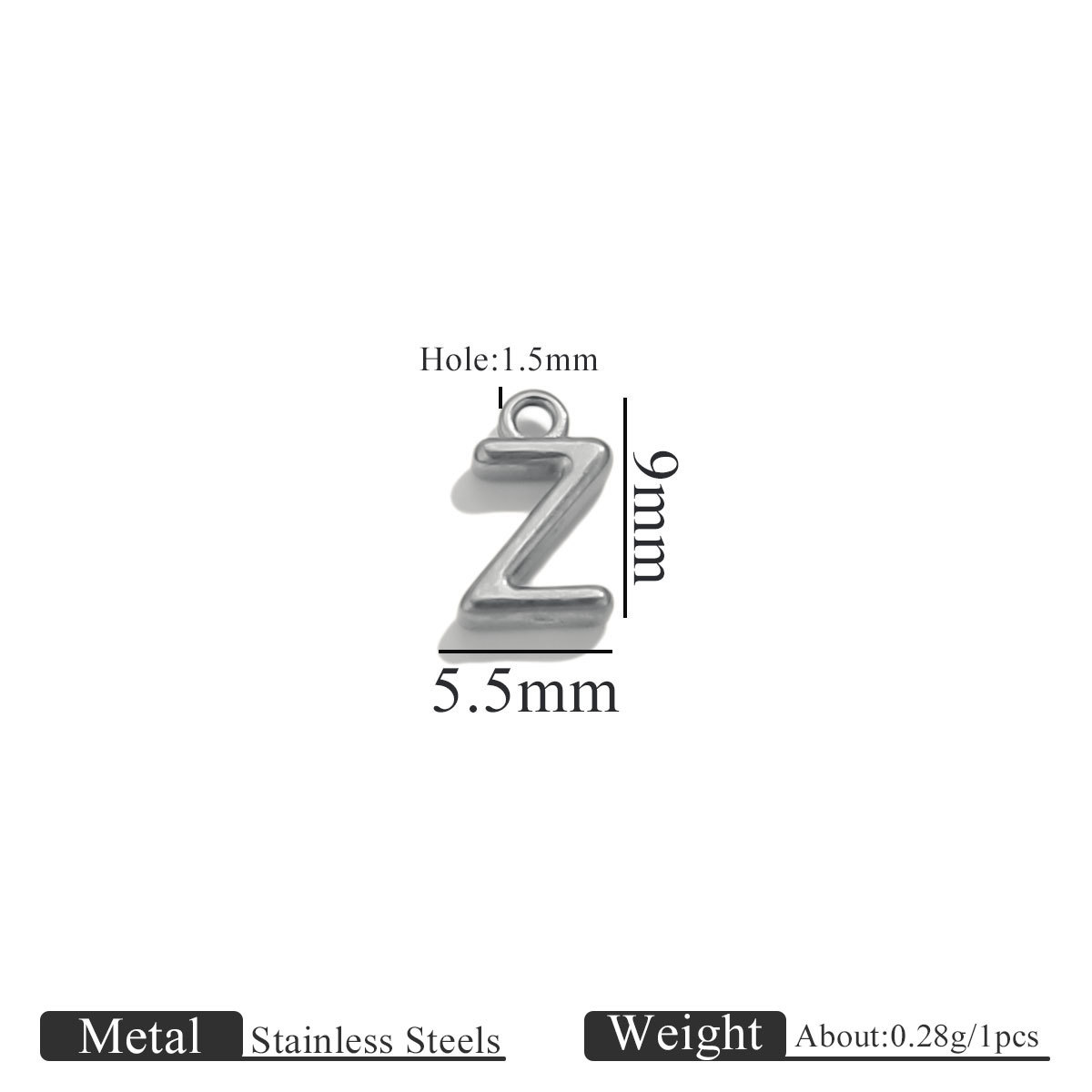 Steel color ring letter-z