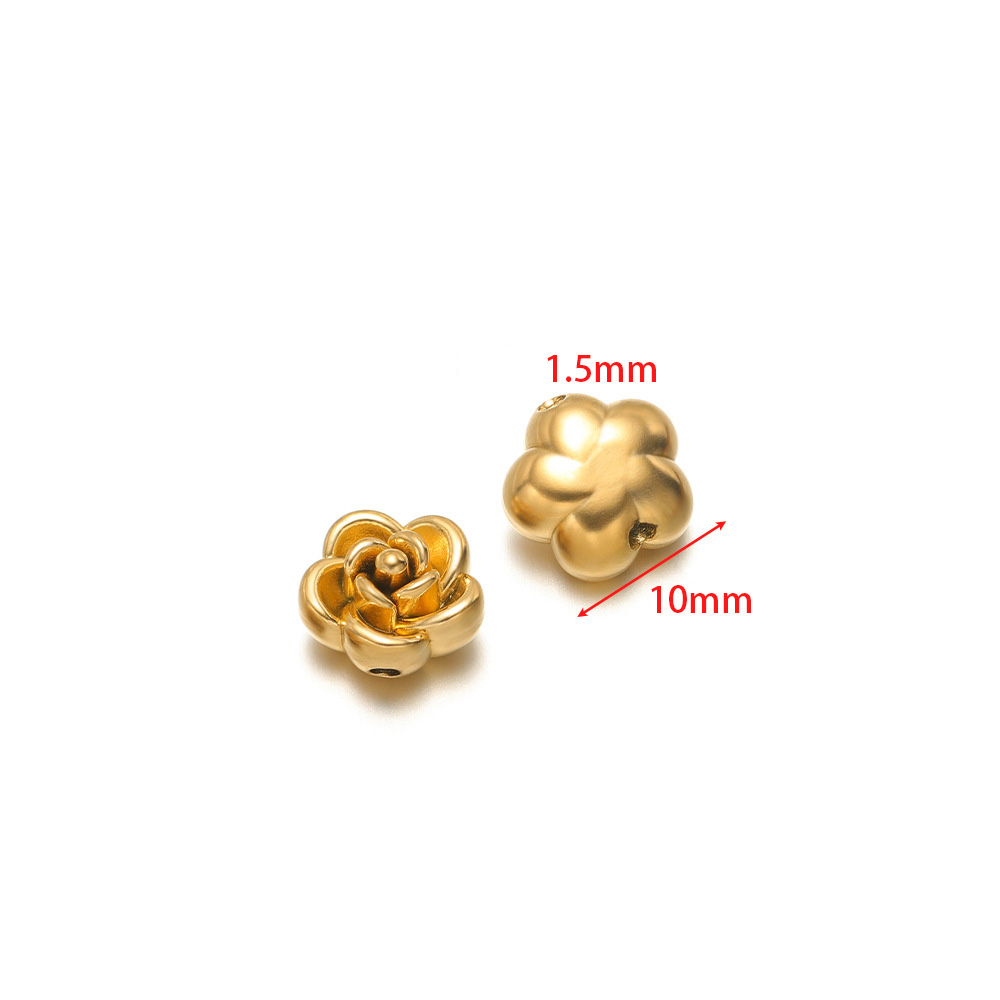 10mm rose perforated beads, 1.5mm hole inside, large gold
