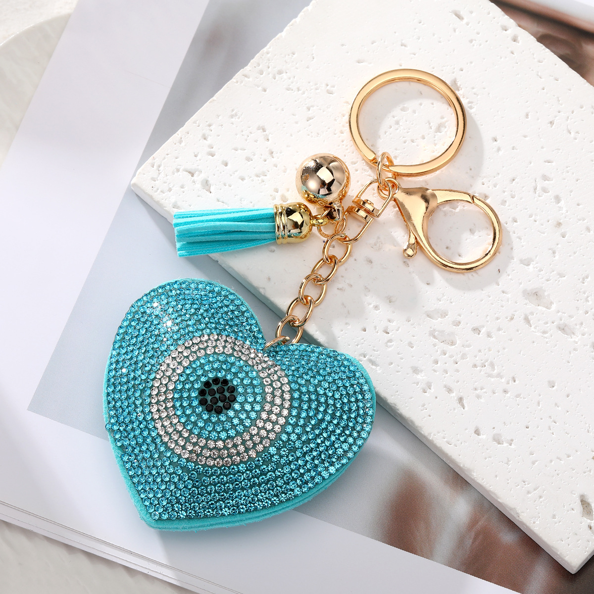 Lake blue love gold buckle