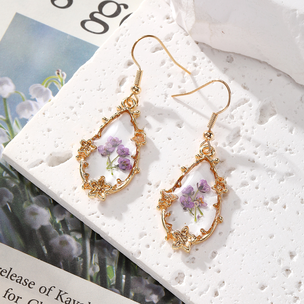 Lace water drop purple flower