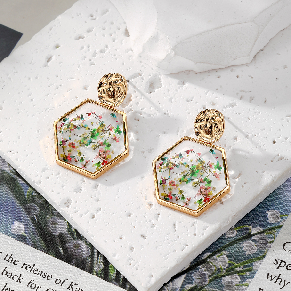 hexagon color floral