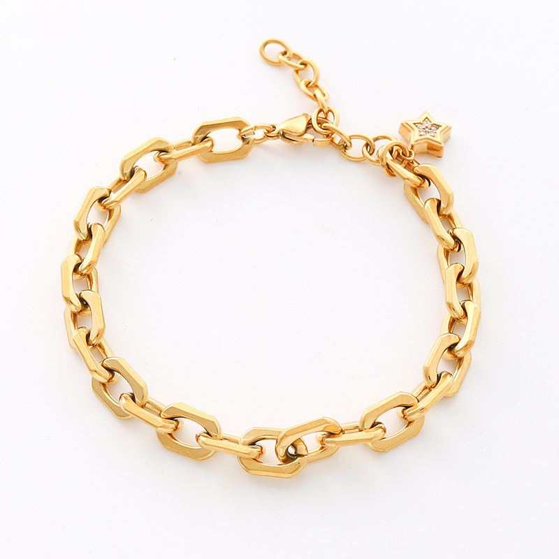 Golden five-pointed star pendant c0019-4