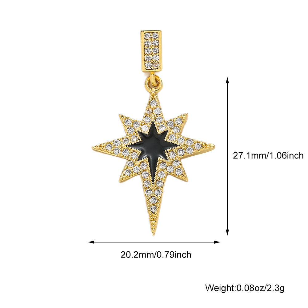 A68 zircon black eight-pointed star