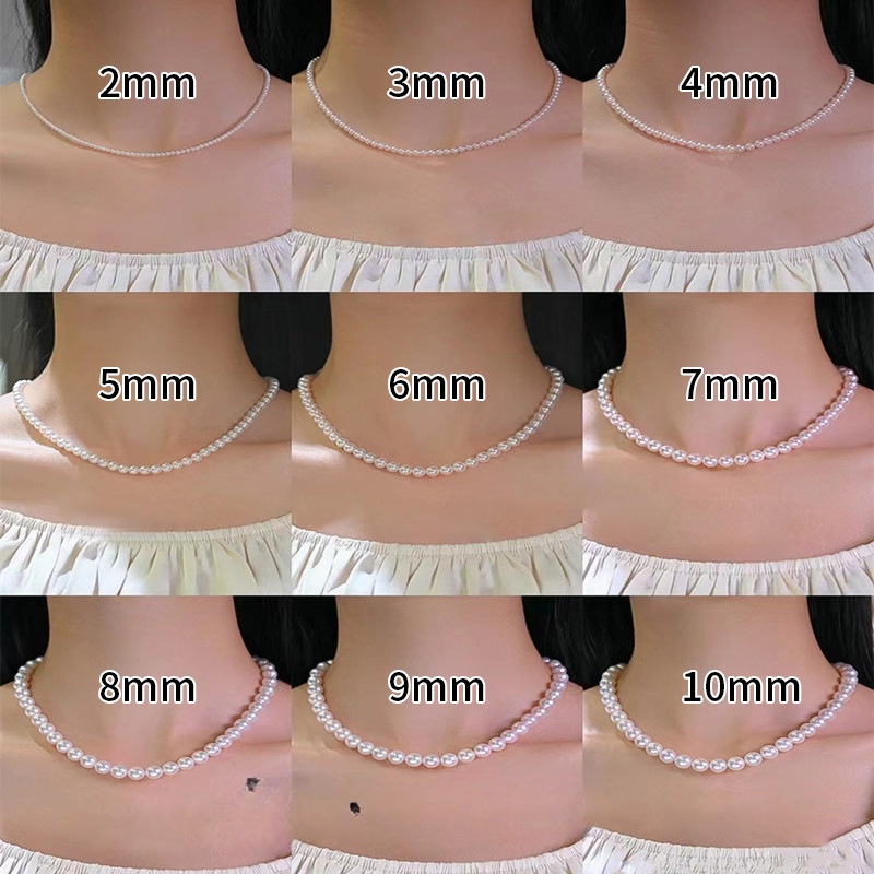 9mm sterling silver ingot buckle pearl necklace (43cm)