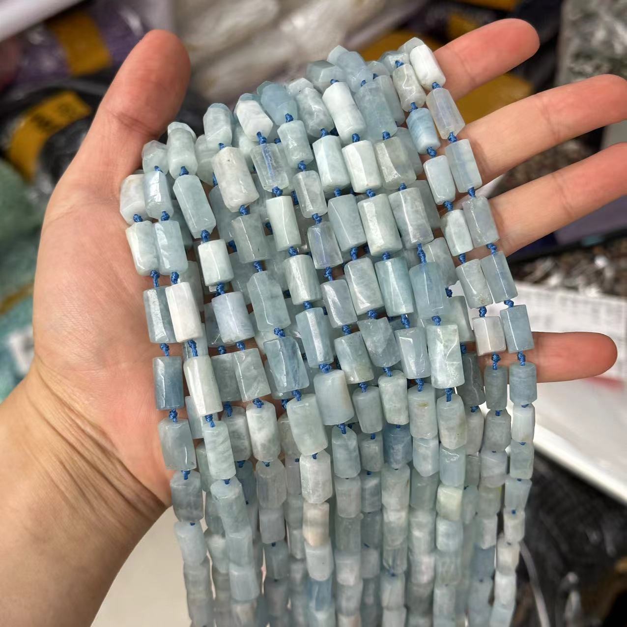 Aquamarine 7*15mm (small particles, smooth surface)