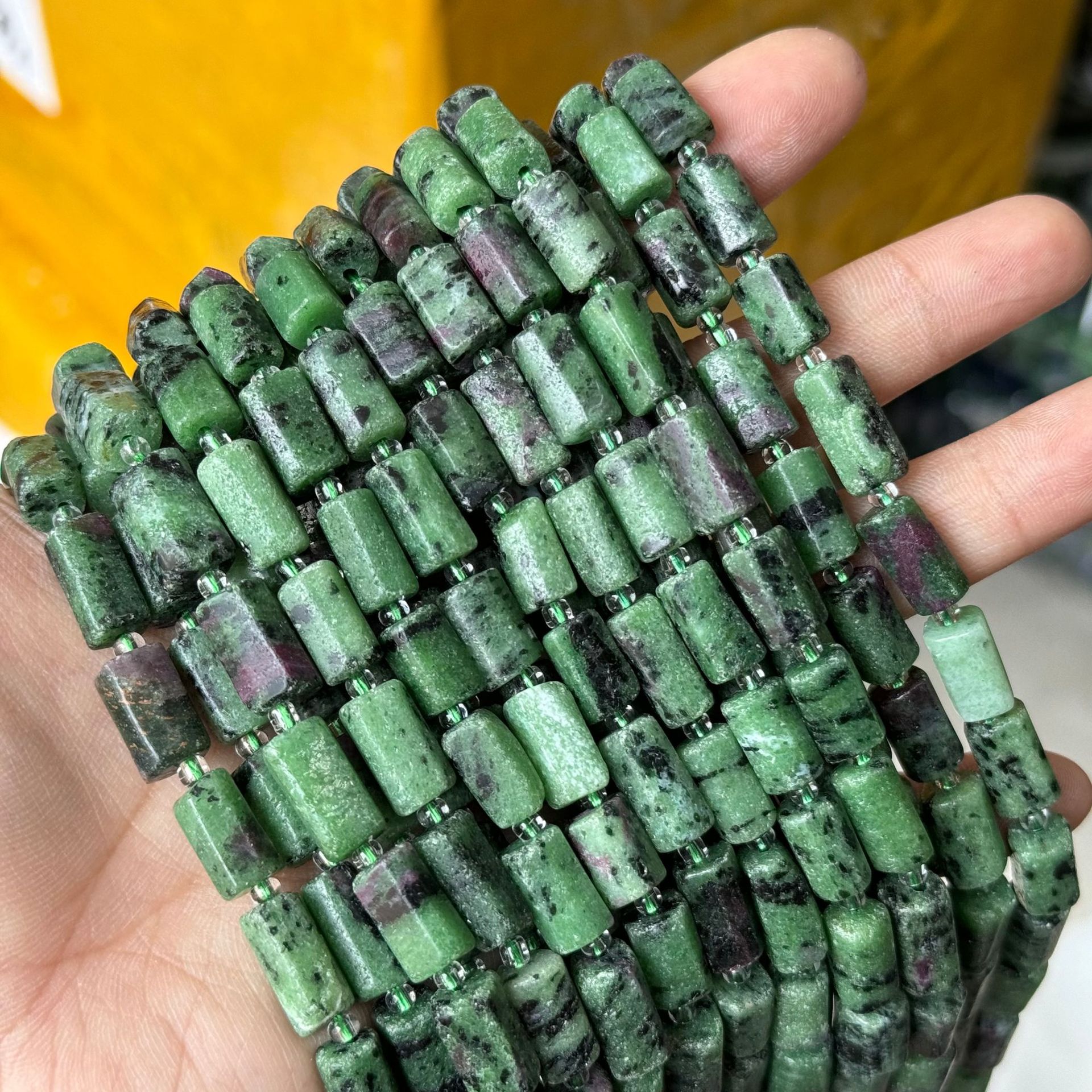 Red green treasure about 7*11mm (small particles, smooth)