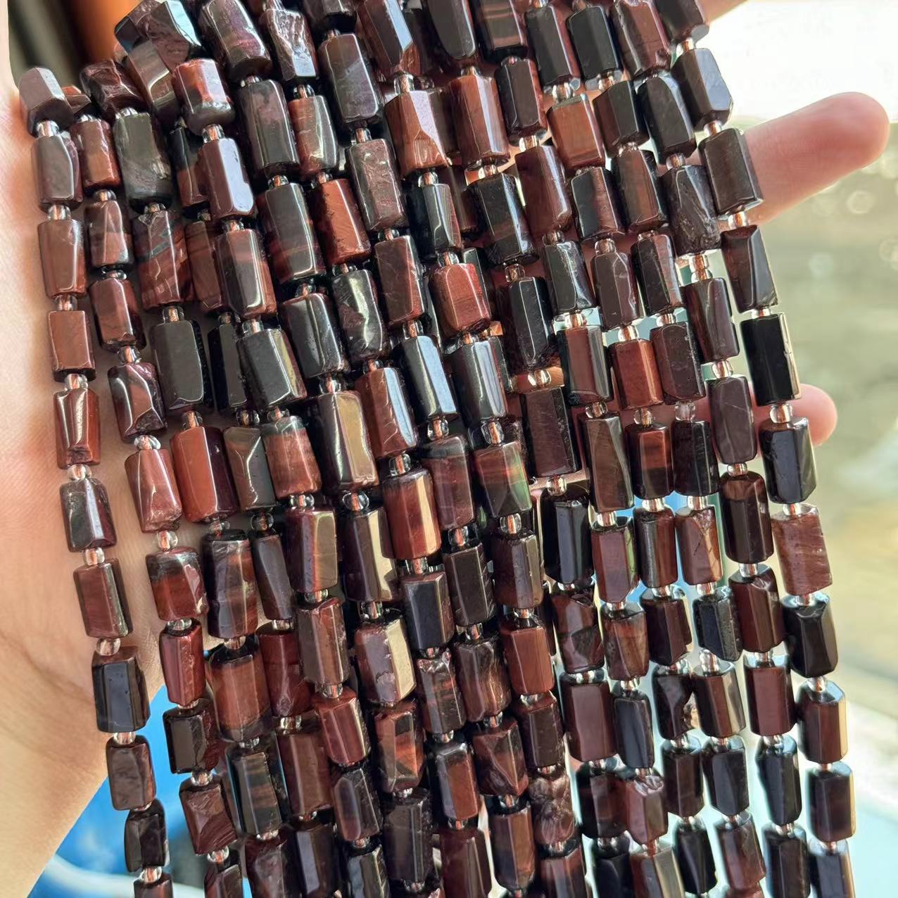 Red tiger eye about 7*11mm (small particles, smooth)