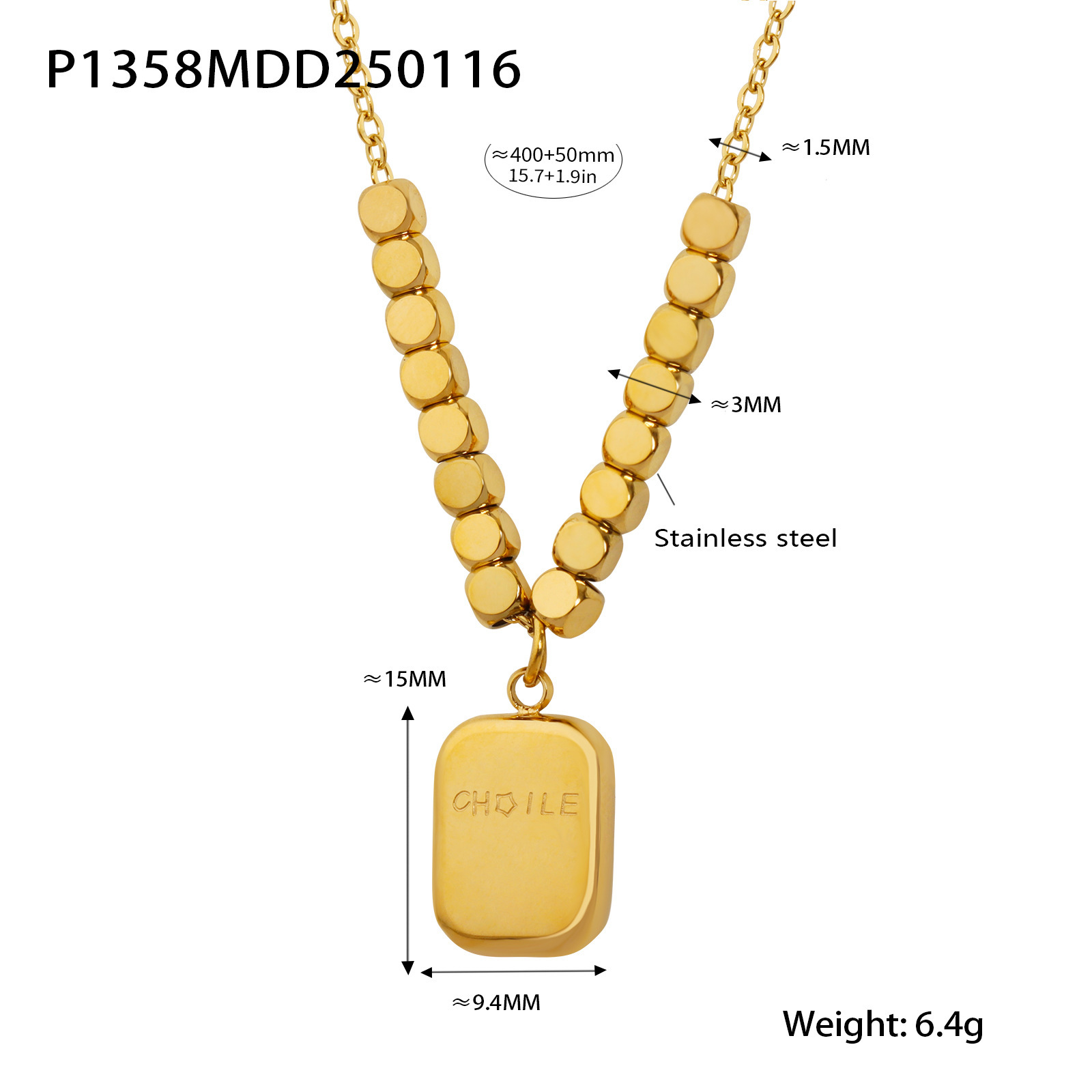 P1358-gold necklace -40 5cm
