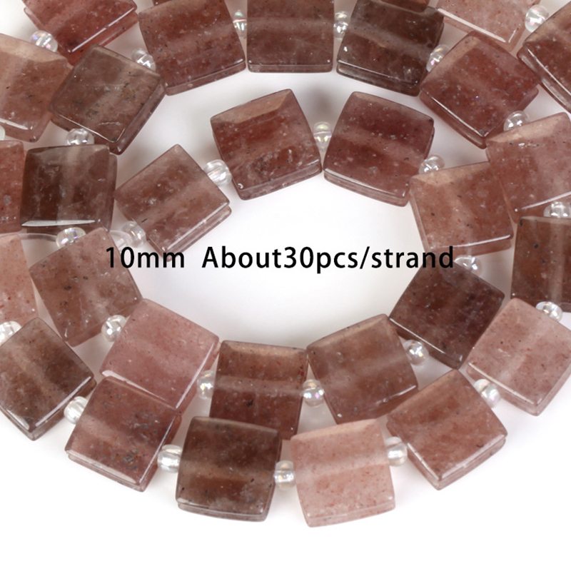 10mm square strawberry crystal