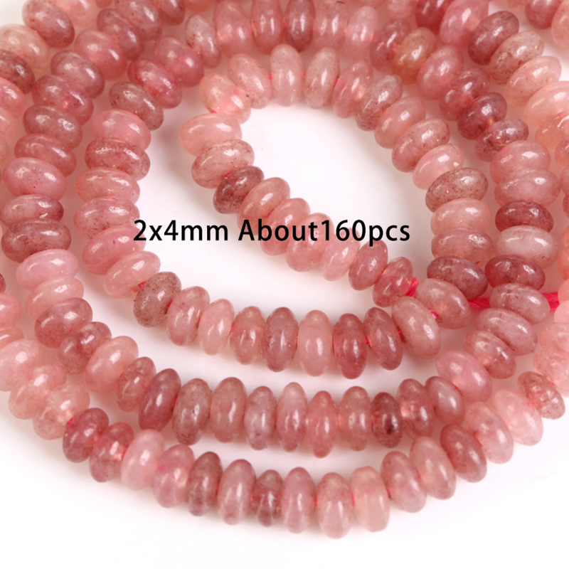 5x2mm abacus beads strawberry crystal jade