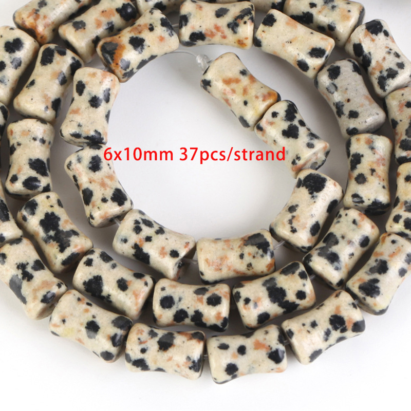 6x10mm fat bamboo spotted stone